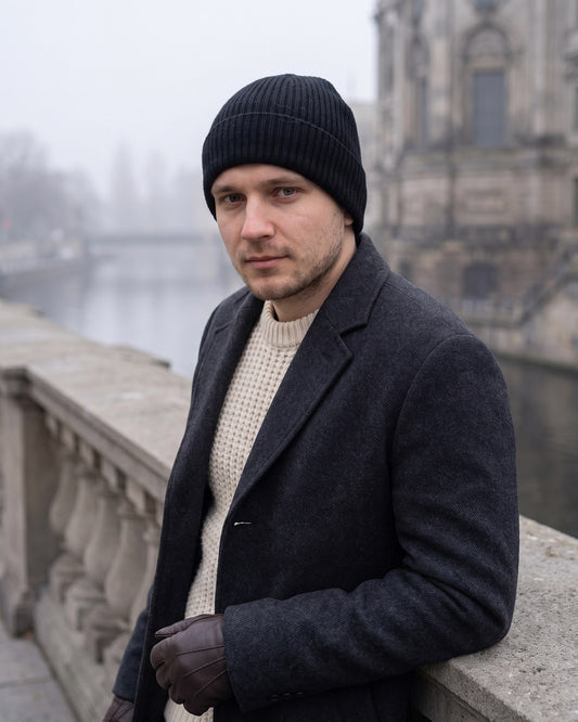 Czapka zimowa męska Agat — na modelce