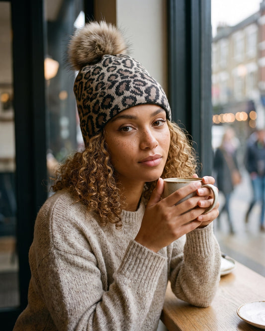 Czapka zimowa damska Laurena — na modelce