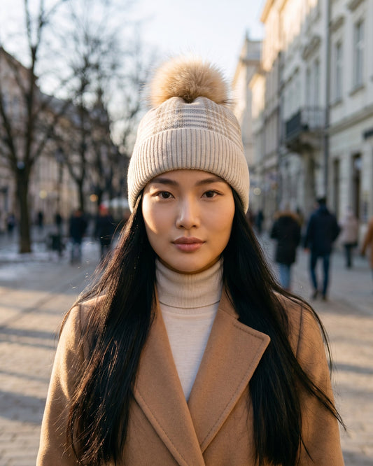 Czapka zimowa damska Lavinia — na modelce