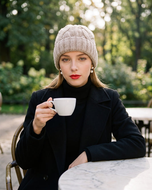 Czapka zimowa damska Eva — na modelce